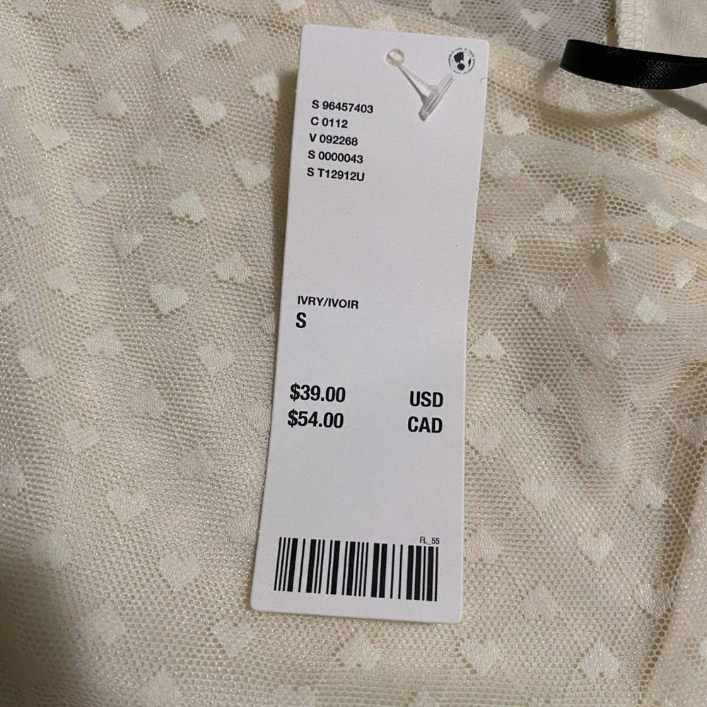 Kimchi Blue Bridgette Heart Dotted Mesh Top NWT Size S - Ivory - Picture 8 of 8